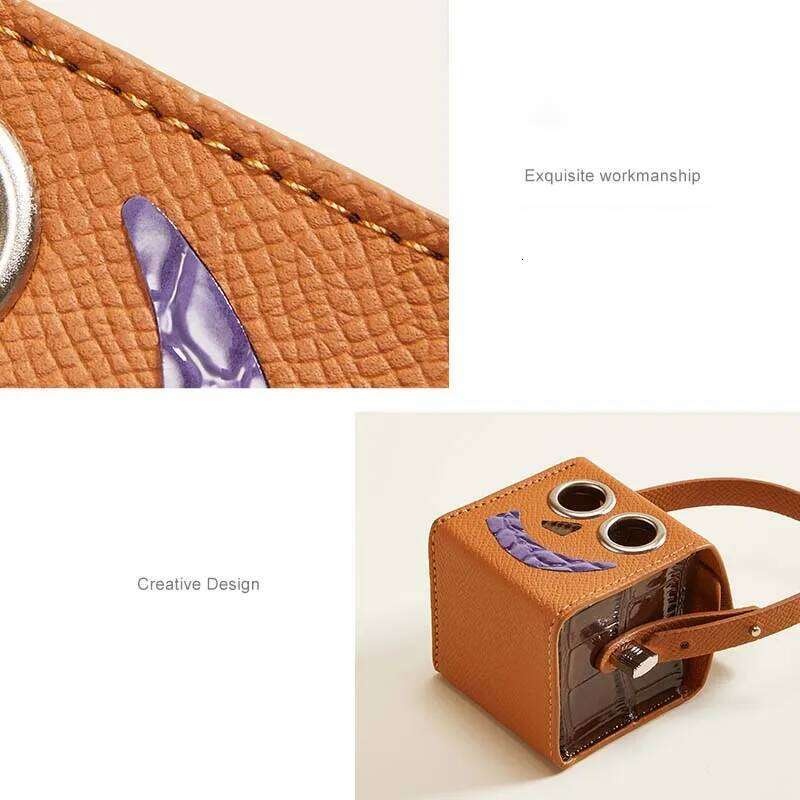 Hot Selling Leather Earphone Charm Neat And Orderly Storage Cute Funny Keychain Pendant Robot Creative Design Mini Bag Accessories Designer Bags