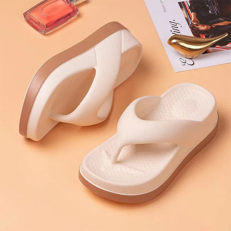 womens flip-flops summer outdoor and indoor thick-soled sandals 5cm increase height slippers for beach 250605
