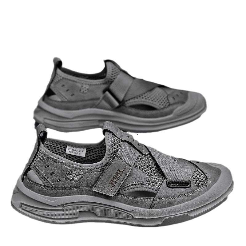 Summer New Breathable Hollow Mesh Non-Slip Wear-Resistant Lightweight Men's Sandals Outdoor Beach Shoes