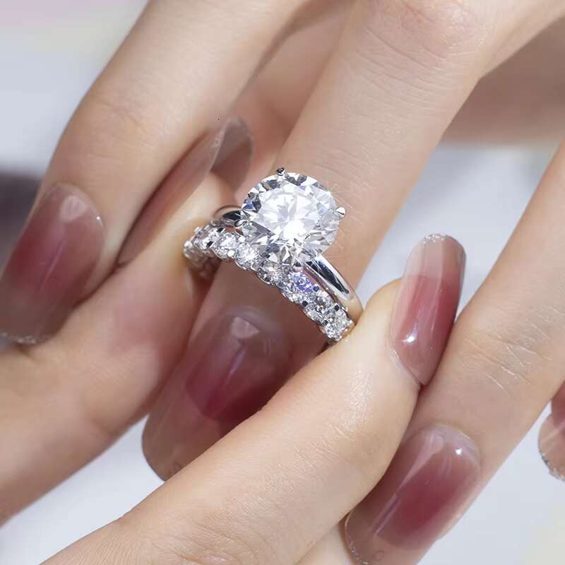 Couple Rings Trendy Wedding Jewelry 2.43CT Lab Grown Diamond Real 18k White Gold Couple Ring for Women
