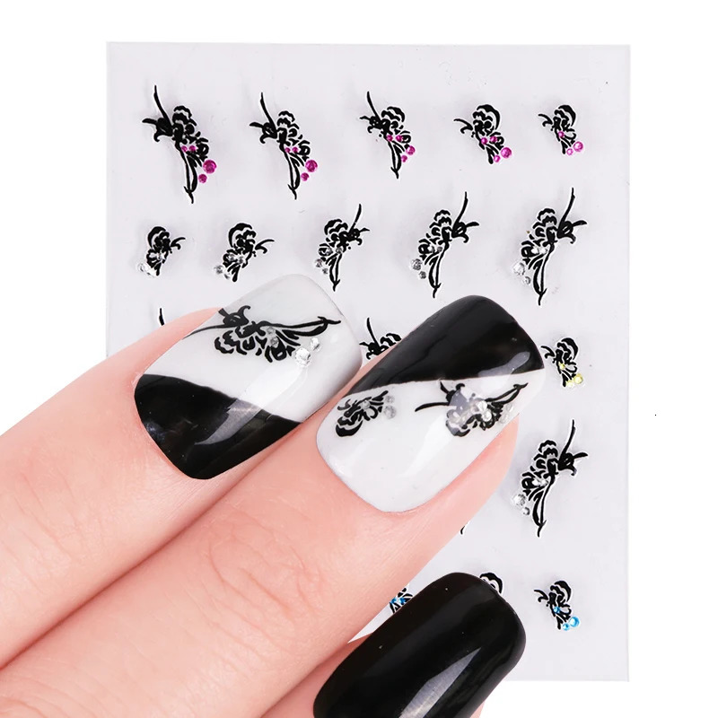 1sheets Gold Zipper 3d ns Nail Art Stickers Decals Manicure Decor Tools DIY Tips Fashion Accessories LAXF6021 250605