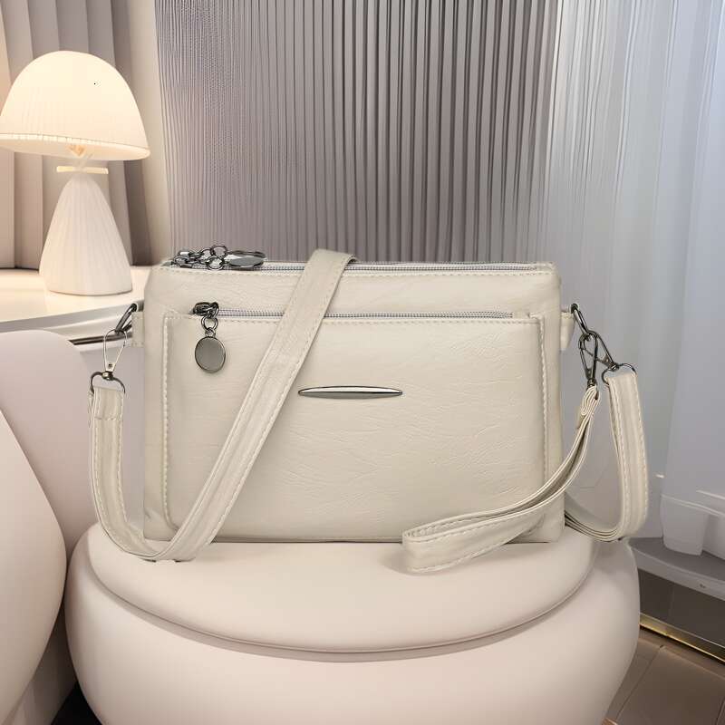 Women's 2025 New Multi-layer Coin Purse Phone Trendy Fashion Simple Soft Leather Shoulder Crossbody Bag