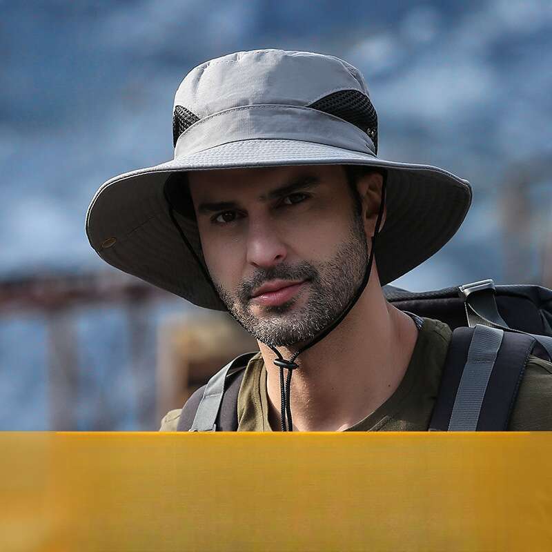 Summer Sunshade Fisherman Hat for Men, UV Protection, Wide Brim, Outdoor Fishing, Waterproof, Quick-Drying XMZ77 designer hat