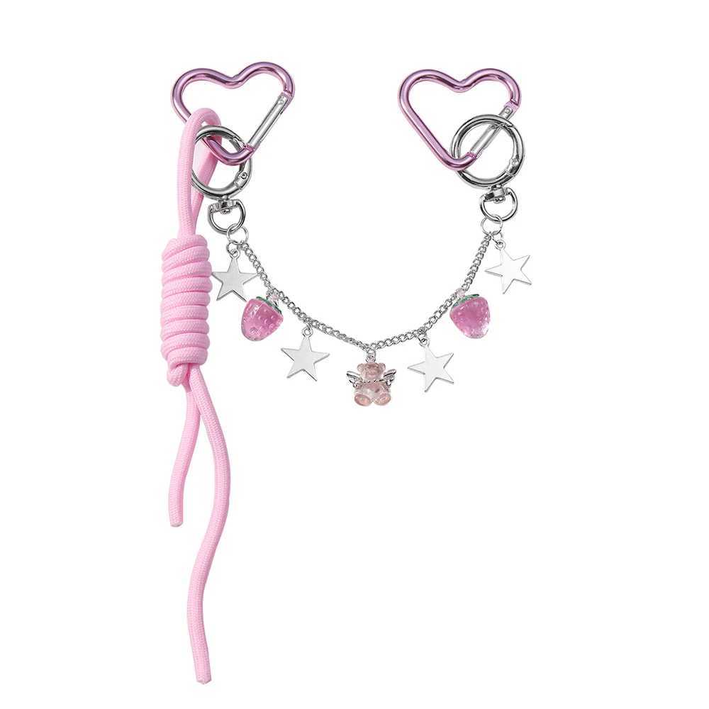 2024 New Korean Fashion Sweet Pearl Bow Keychain Heart Pendant Keyring Y2K Ins Aesthetic Holder For Girl Bag Pendant Accessories XJ250607