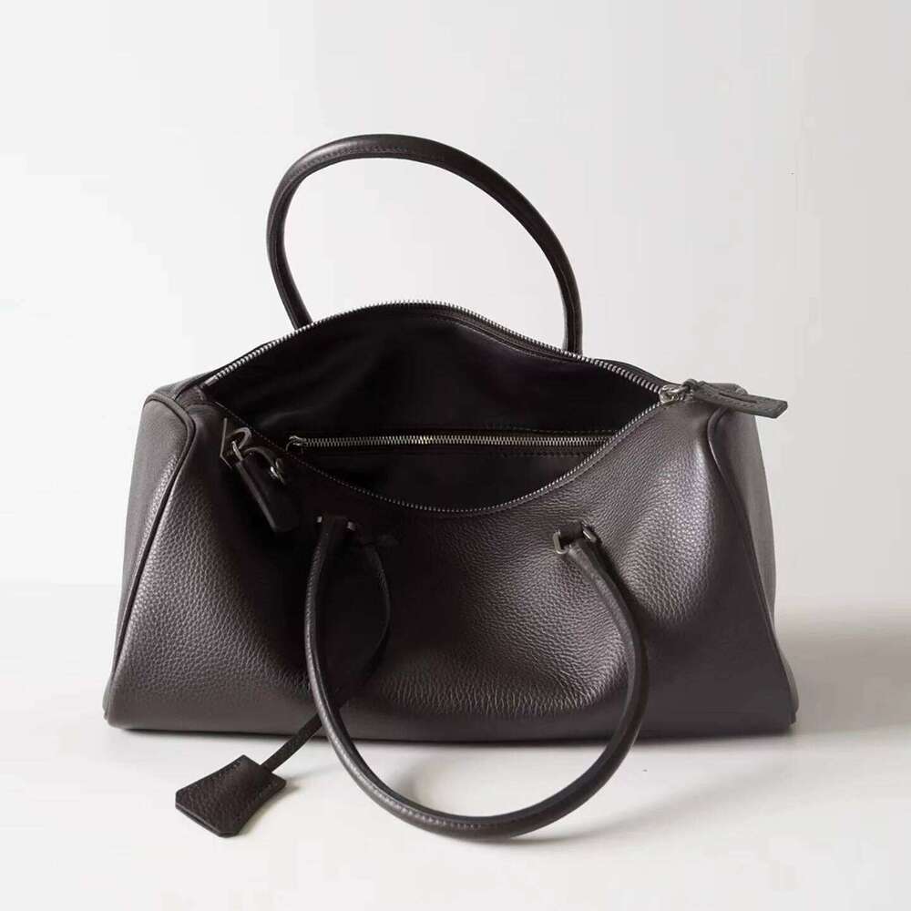 Genuine Leather Handbag Women's Bowling Bag Pillow Boston Fashion New Style Top-Grain Cowhide