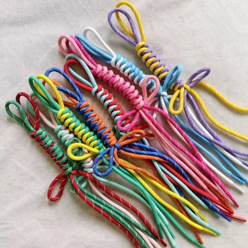 INS DIY Bag Charm Nylon Handmade Snake Knot Pendant Keychain Keyring For Women Handbag Hanging Dec Key HolderXJ250607