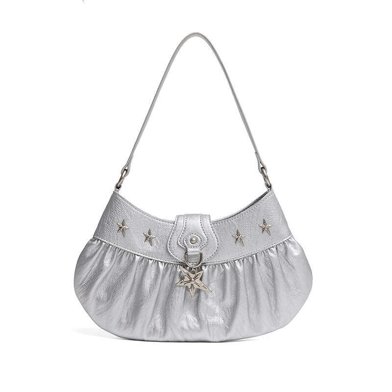 Super Popular Design Sense Niche Hot Girl Mint Star Underarm Women 2025 Spring Summer Pleated Dumpling Shoulder Bag New Casual Versatile Fashion