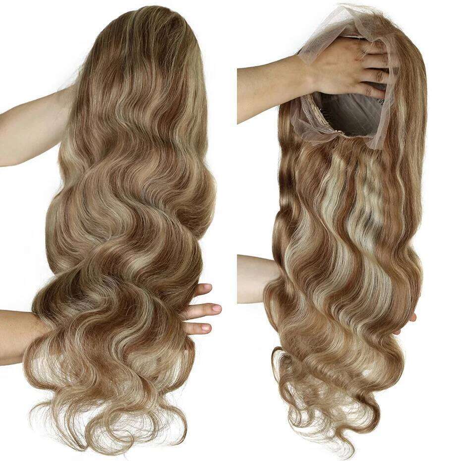 NAMM Highlight Ash Brazilian Body Wave Front Human Hair 613 Blonde Color 13x6 Lace Frontal Wigs