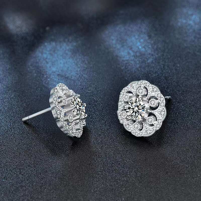 Womens Trendy Original 925 Sterling Silver Flower Earrings Fashionable Personalized Jewelry National Trend Exquisite Inspired