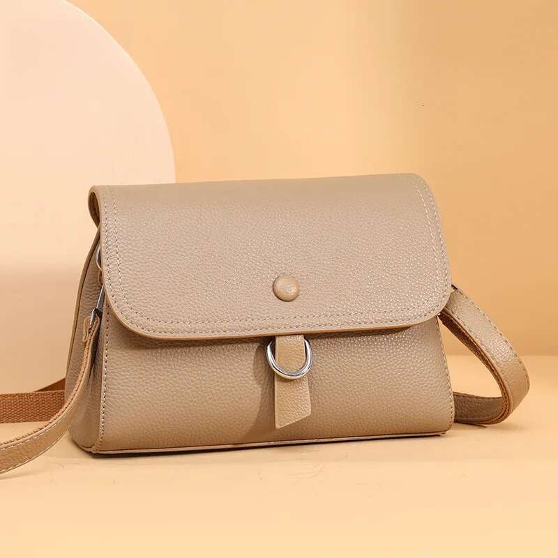 2025 Fashion Small Square Crossbody First Layer Light Genuine Leather Women's Handbag Simple Shoulder Bag