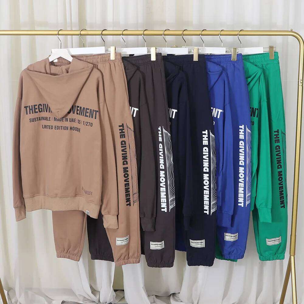 THEGIVINGMOVEMENT TGM Jacket for Men Women Casual Hoodie Pants Loose Comfortable Long Sleeve Zipper Sportswear Suit 2 Piece Sets