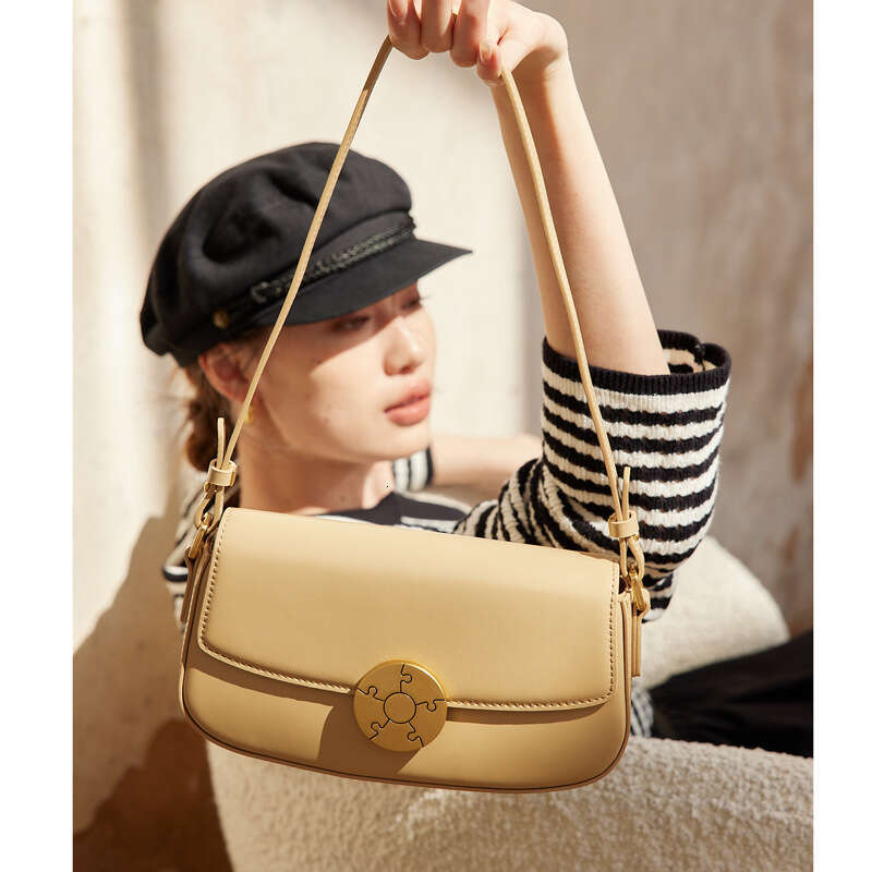 Underarm High-End Shoulder Women Cowhide Small Square Baguette Bag Genuine Leather Women's Crossbody Niche Light Luxury