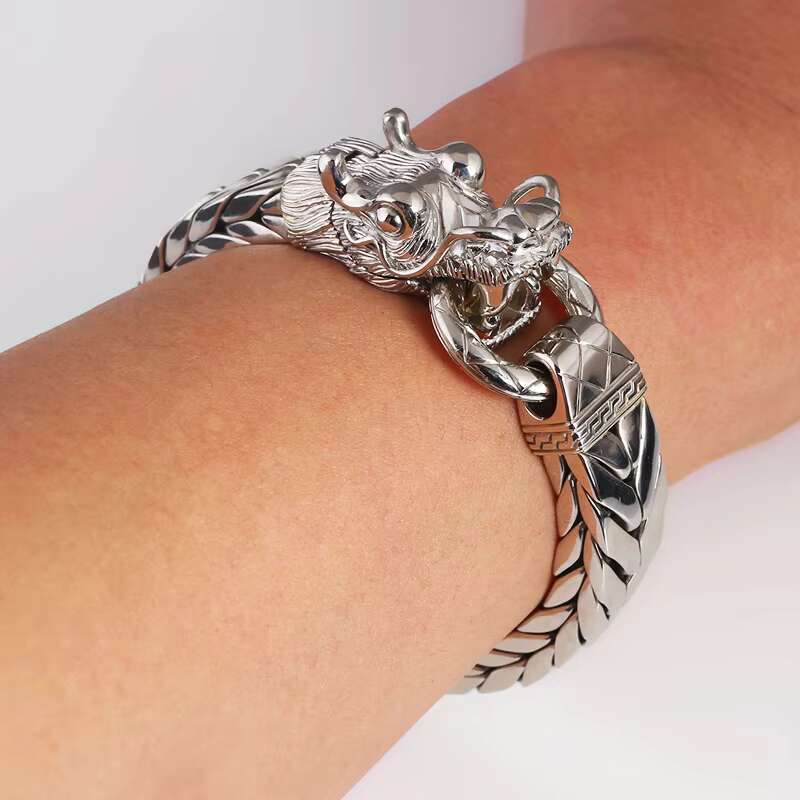 Customization Jewlery Pt950 Platinum Dragon Bracelet Men 10mm Miami Silver VVS Moissanite Cuban Link Chain Bracelets and Bangles