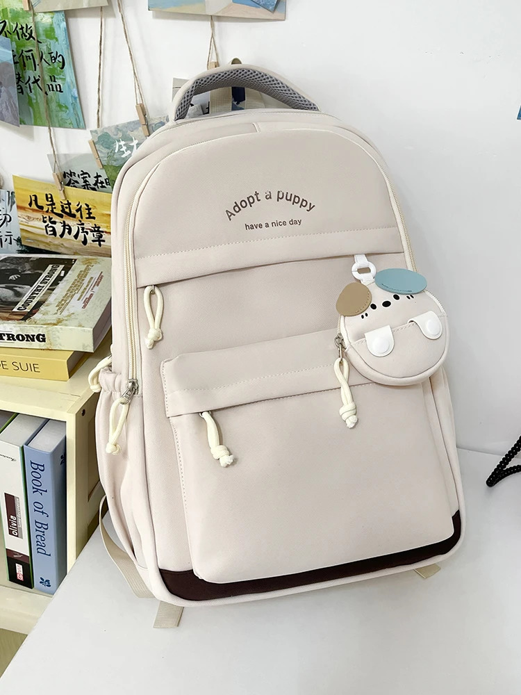Trendy Cute DoubleShoulder Backpack Lightweight Waterproof LargeCapacity Schoolbag for MiddleHigh School and College Students 250605