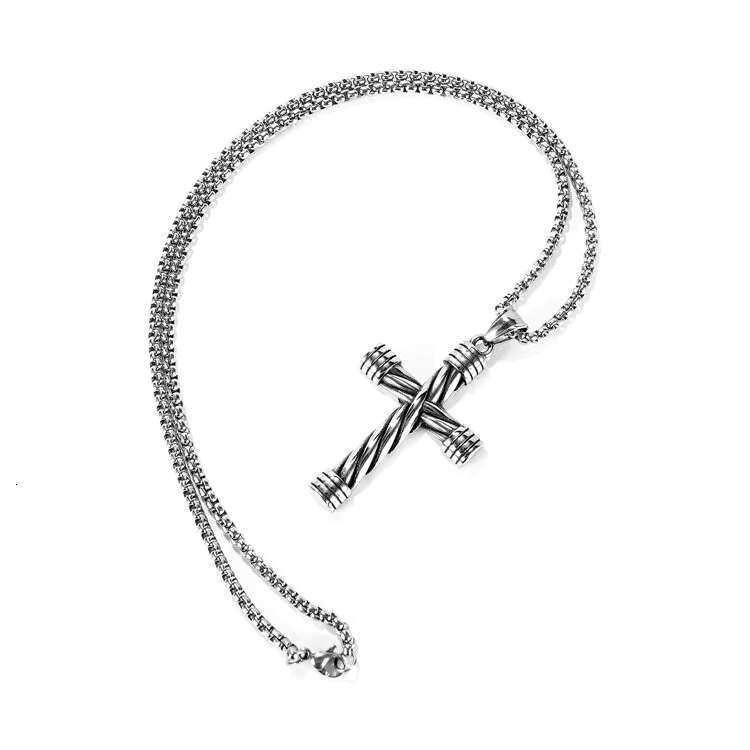 2021 New Fashion Cool Men Steel Jewelry Cross Pendant Necklace in Stock