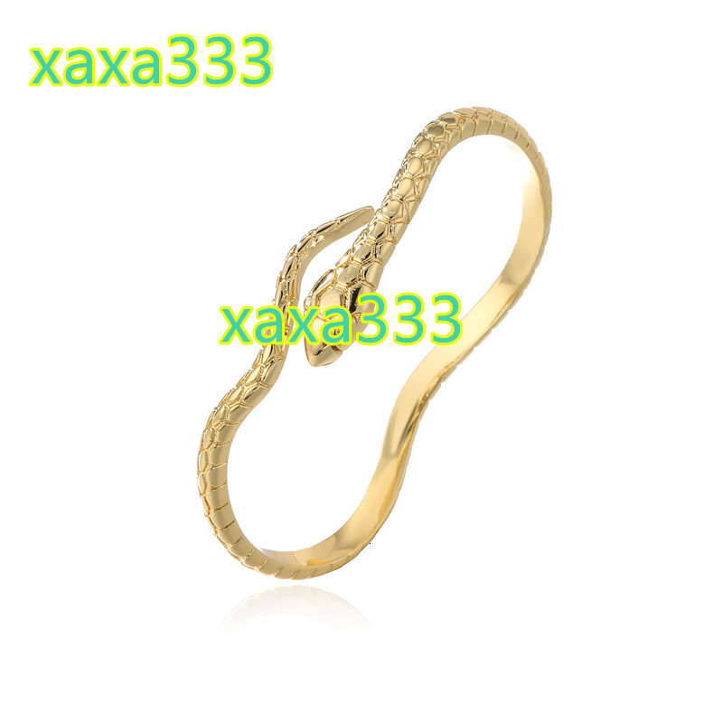 Fashion Vintage Snake Bracelet Geometric Bracelet Bohemian Copper Plated 18-karat Gold Open Bracelet