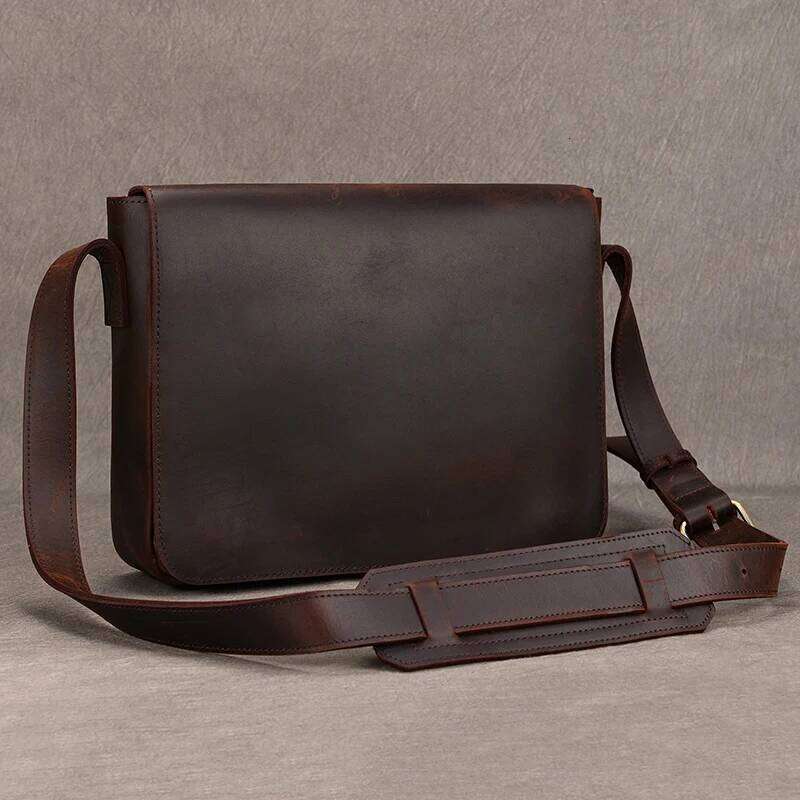 Vintage Crazy Horse Briefcases Laptop A4 Office Men Cover Messenger Men's Leather Bag Computer Bags