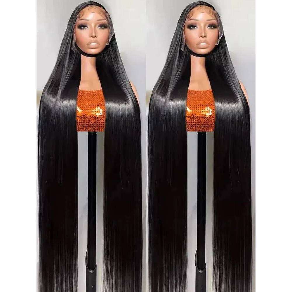 Mossily Straight 13x6 HD Lace Front Wigs Human Hair 30 44 Inch Black Wig 6x6 Gluless Closure Indian Raw For Women 250 Density