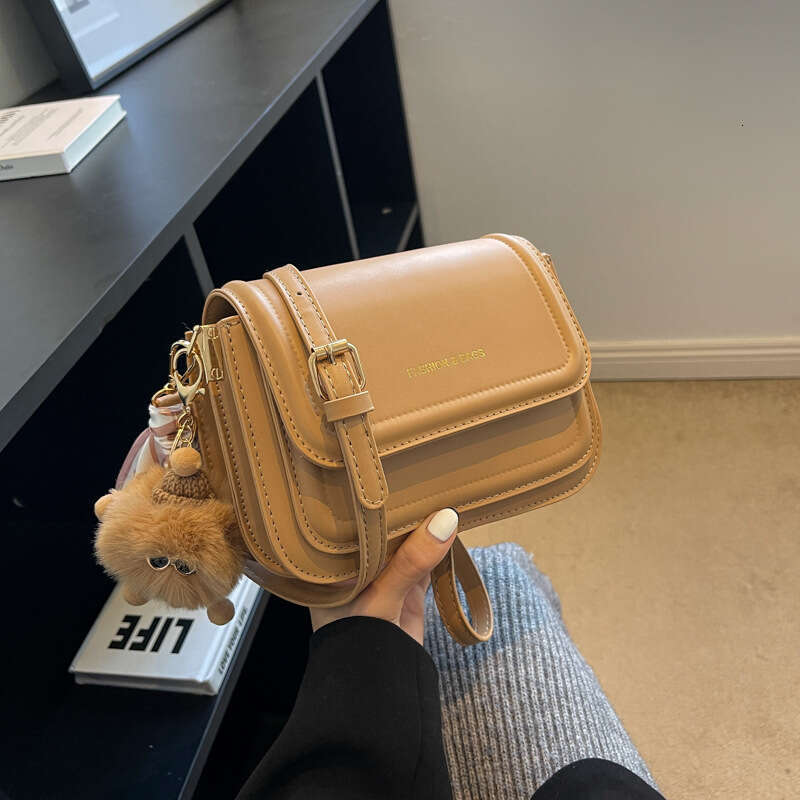 Spring Summer New Simple Solid Color Textured Trendy Crossbody Multi-layer Niche Women's Versatile Shoulder Bag