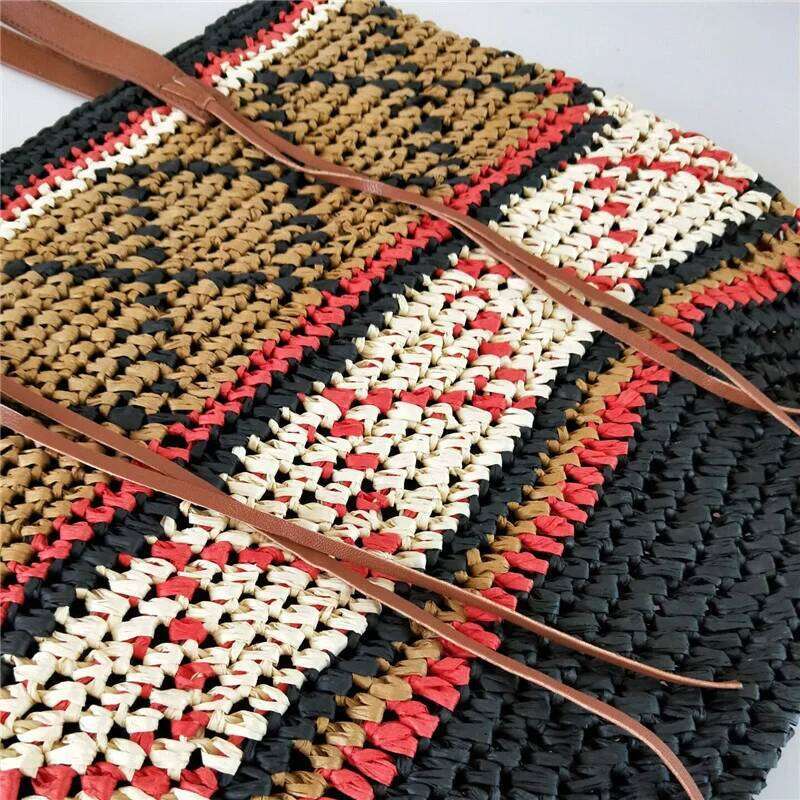 New Fashion Handmade Women's Shoulder Bags Designer Summer Straw Beach Bag Bohemian Female Handbag Large Capacity Shopper Tote