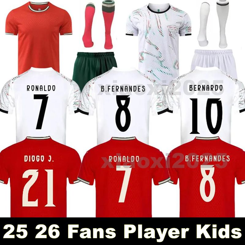 25 26 Portugal soccer Jerseys Portuguesa RoNalDo Jerseys JOAO FELIX BERNARDO B. FERNANDES PEPE 2025 2026 Portugal football shirt Team Men Kids kit