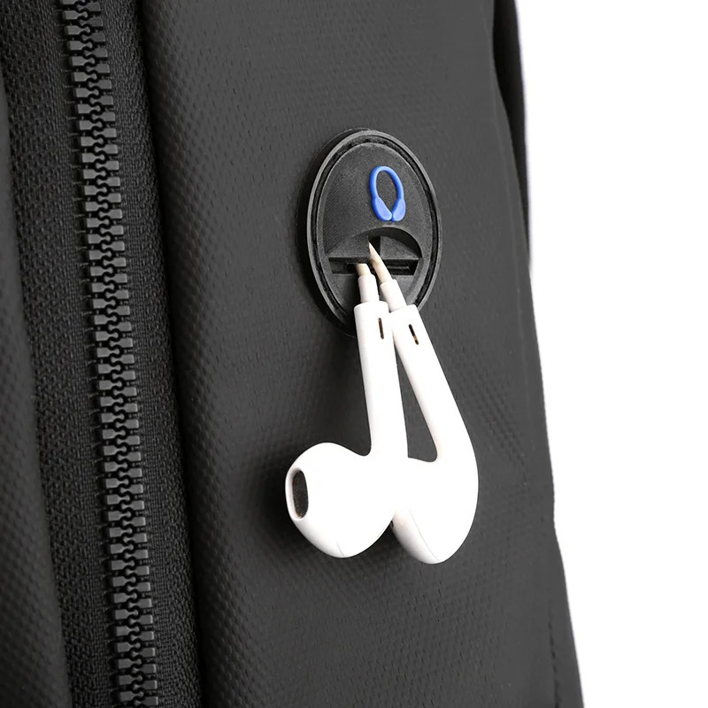 Nylon Mens Backpack Oxford Waterproof Package Earphone Hole Slim Bag for Men Travel Male Female Backpack 250605