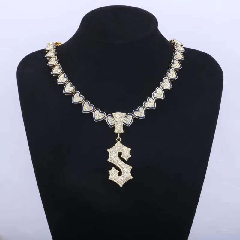 Trendy Cuban Chain Hip Hop Jewelry Gold Plated Silver Rhinestone Zinc Alloy Necklace Bracelet Diamond Link Designselling Pop