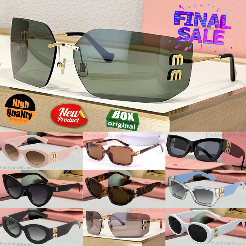 Designer sunglasses for women runway glasses Oval Frame Squared men sunglasses luxury trendy alphabet monogram eyewear MUIS09WS cat eye Beach Eyeglasses with box