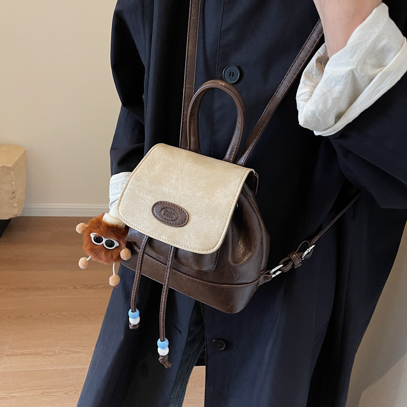 designer Vintage Versatile Denim Patchwork Backpack 2025 Autumn Winter New Trend Simple Casual Student Cute Shoulder Bag