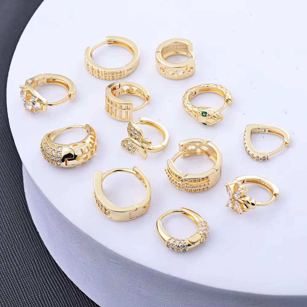 Fashion Designs 18k Gold Plated Earring Jewelry Gold Stud Women Geometric Non Tarnish Waterproof Jewelry Earring