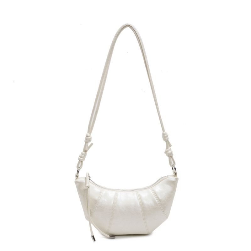designer Niche Design Croissant Bag 2025 Spring New Fashionable Women's Bag Stylish Splicing Single Shoulder Crossbody Dumpling Bag
