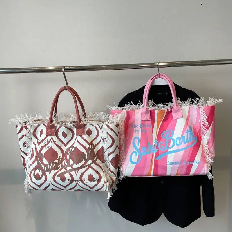 Fashionable tassel large capacity beach tote bag, new leopard print letter single shoulder women's bag