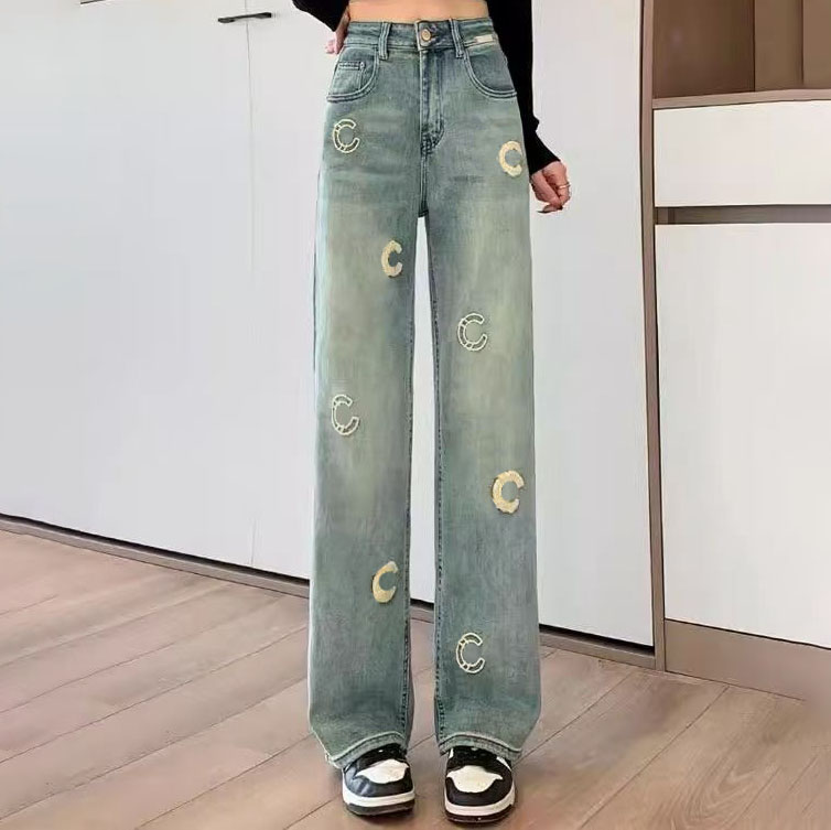 Women's Jeans Designer Milan Fashion Show 2025 Spring/Summer New Printed Fashion Brand Same Pants