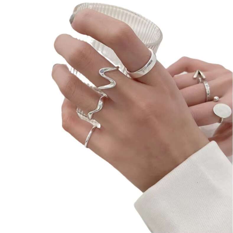 Wholesale personalized European and American design 925 silver Moissanite diamond open geometric ring, fashionable jewelry ring, unisex