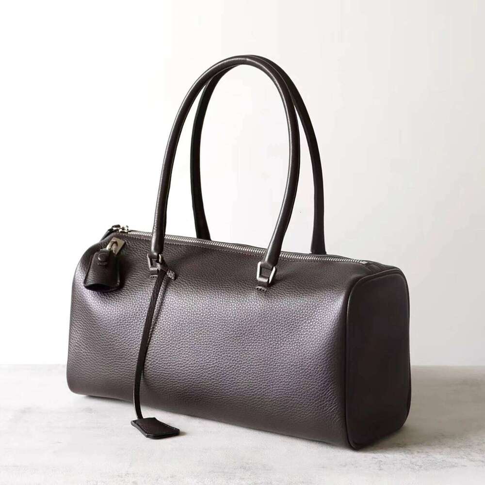 Genuine Leather Handbag Women's Bowling Bag Pillow Boston Fashion New Style Top-Grain Cowhide
