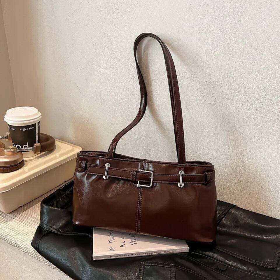 Vintage Handbag for Women 2025 New Autumn/winter Underarm Commuting Belt Korean Casual Single Shoulder Tote Bag Satchels Sac