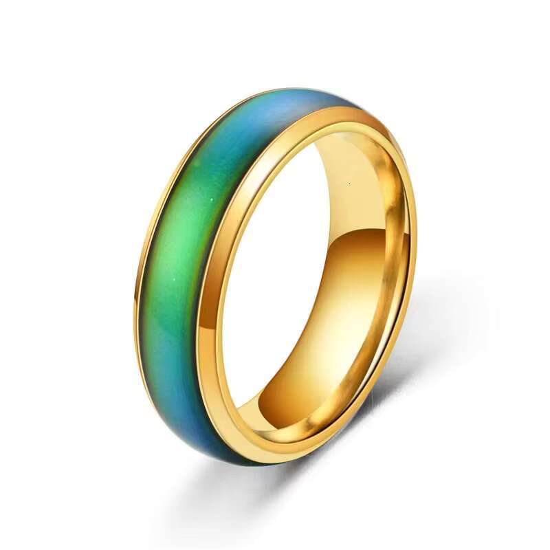 SC Hot Selling Fashion Casual Wearing Men Rings Long Lasting Stainless Steel Rings Trendy Color Changing Mood Rings