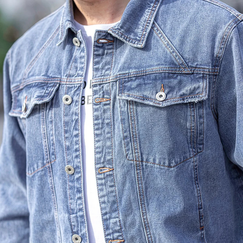 Oversized Mens Denim Jacket 2023 Autumn Cotton Jean Coats Loose Fashion Casual Streetwear Male Clothing 5XL 6XL 7XL 250530