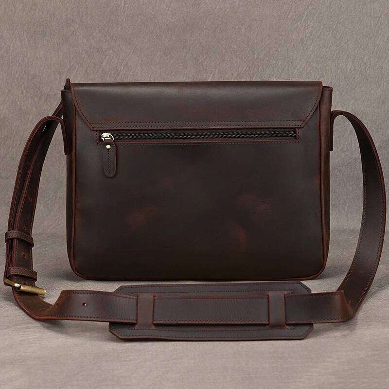 Vintage Crazy Horse Briefcases Laptop A4 Office Men Cover Messenger Men's Leather Bag Computer Bags