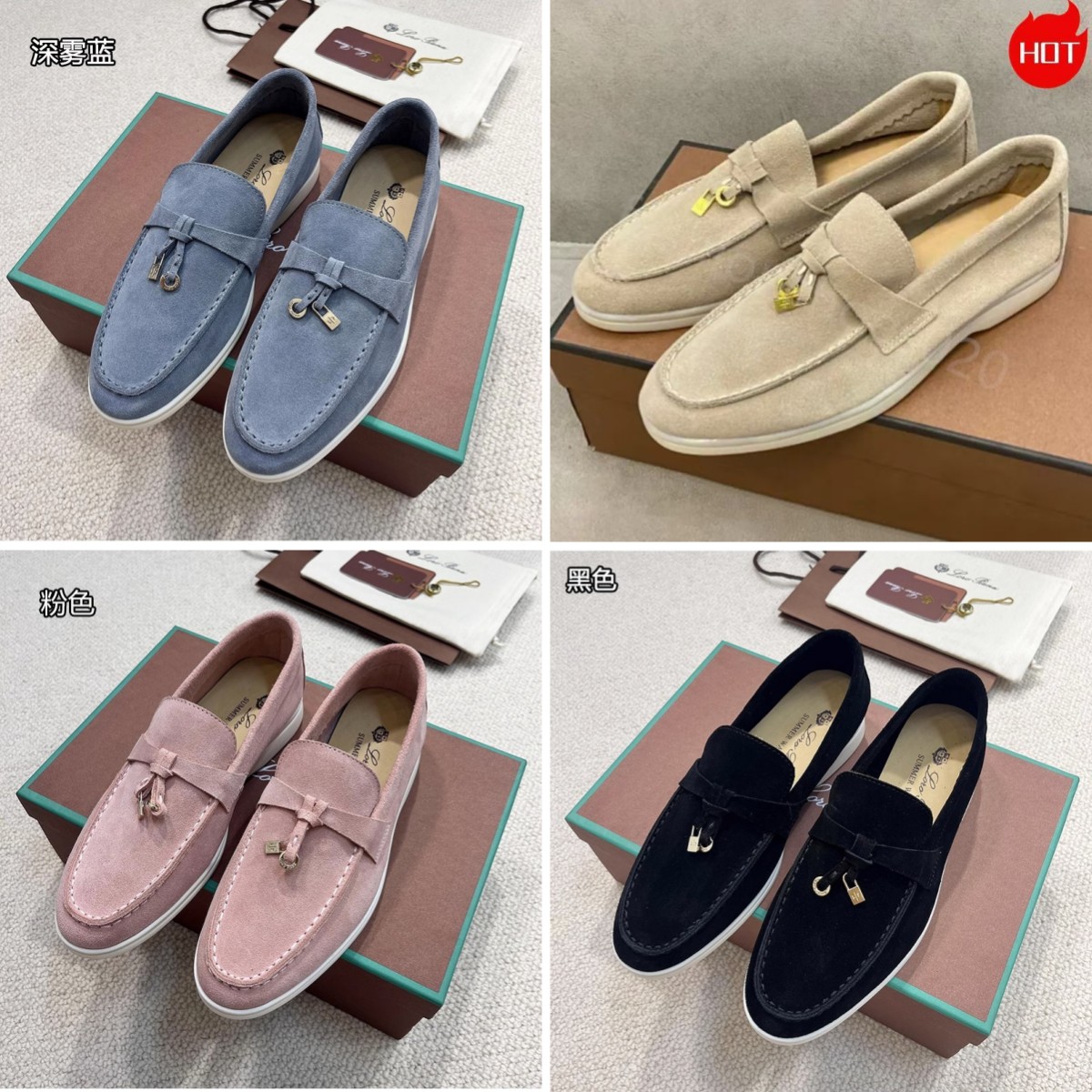 designer shoes Loafers Women Men Dress Shoes Luxury Fashion Business Cashmere Leather Flat Shoes Low Top Suede Cow Oxfords Casual Moccasins loafers men shoes