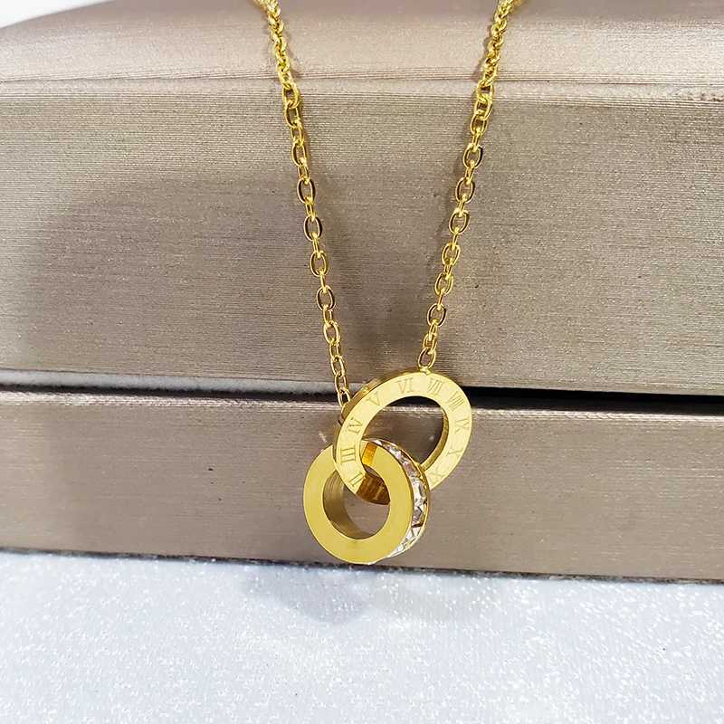 Luxury Roman Numeral Necklace Earring For Women Party 316L Stainless Steel Jewelry Set Gift Box Z250607