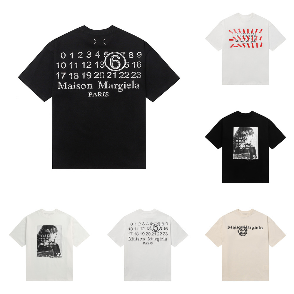 Maisonlies Margielalies Designer T Mens Tshirt Digital Pattern Round Neck Trendy Brand Letter Print Hip Hop Short Sleeved Hip Hop Cotton T-Shirt tops a1