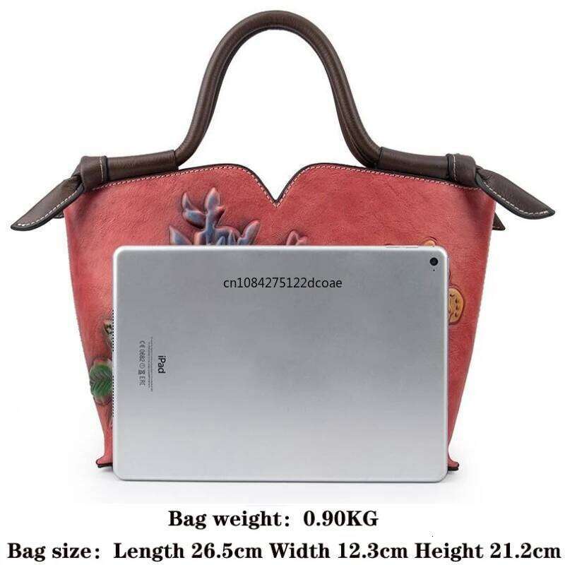 LOUP NOIR Genuine Leather Women's High Quality Tote Bag for Casual Totes Large Capacity Retro Shoulder Women Bags