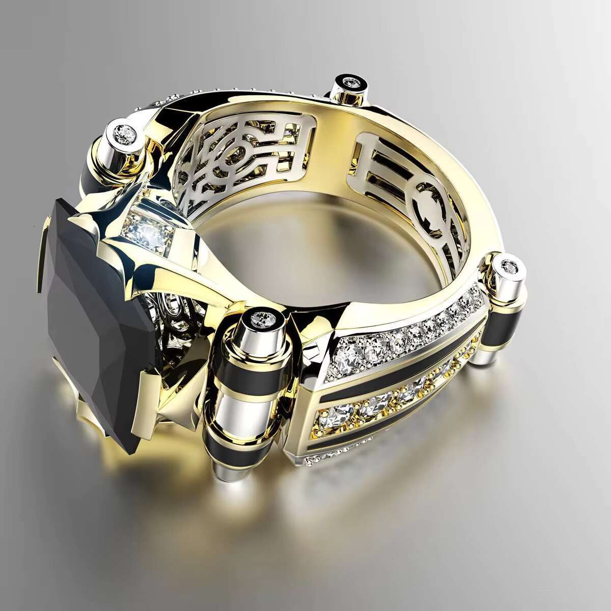 Fashion jewelry factory wholesale price KYRA0891 moissanite diamond ring platinum 18K gold trend 3A men'