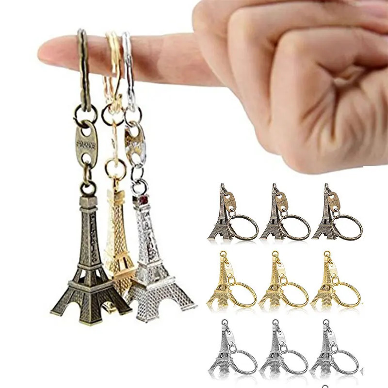 10pcs Eiffel Tower Keychain Retro Keychain Decorations Purse Charms Statue Model Prom Keychain French Souvenirs 250530
