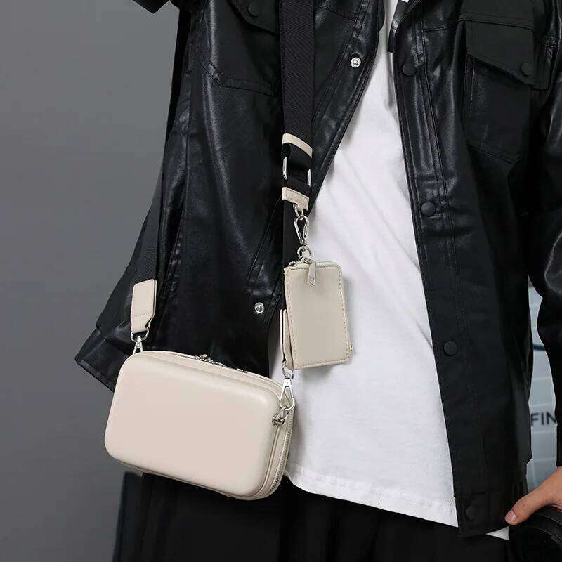 Fashion Box Shape Bags Brand Design Crossbody Shoulder Men Trendy 2 In 1 Small Square Bag Male Handbag
