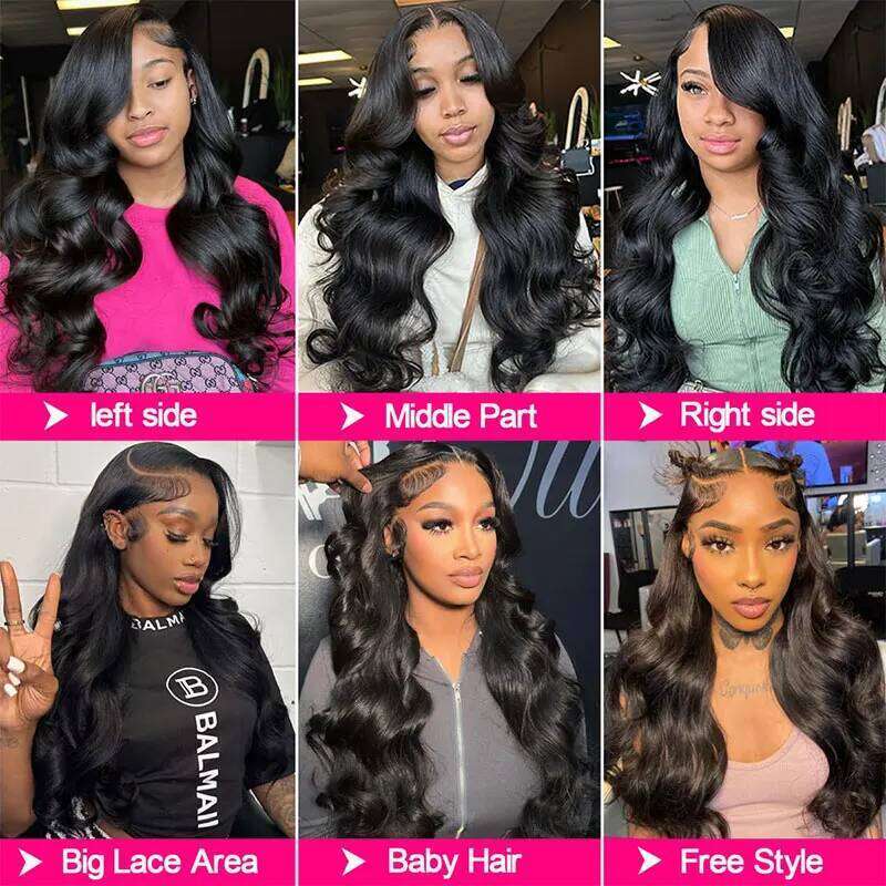 NAMM 100% Brazilian Remy Body Wave 13x4 13x6 Transparent Lace Front Wig Human Hair Pre Plucked Wigs For Women 180% Density