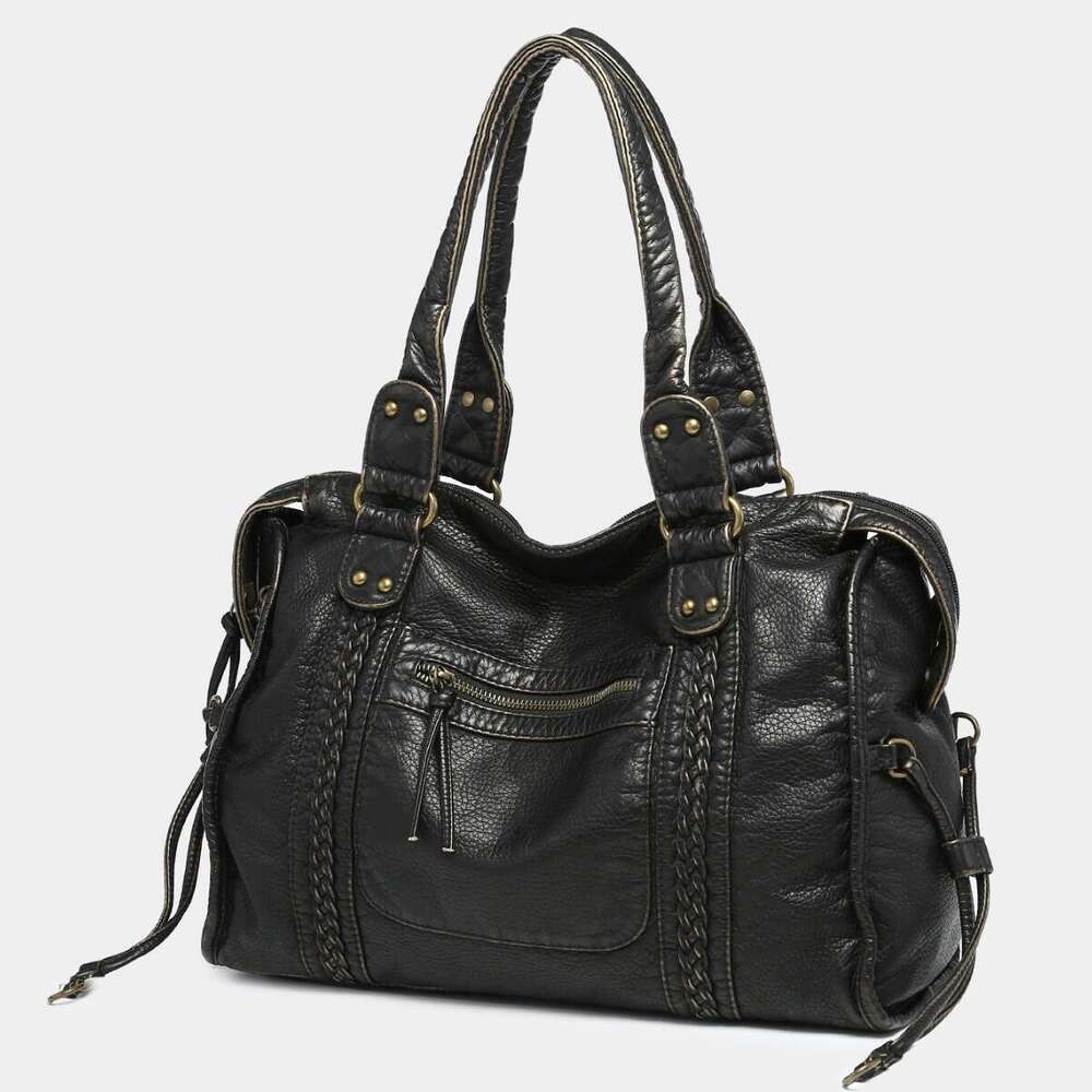 Fashion Vintage Y K Post Apocalyptic Heavy Duty Washed and Dyed Large Capacity Soft Motorcycle Bag with Shoulder Straps