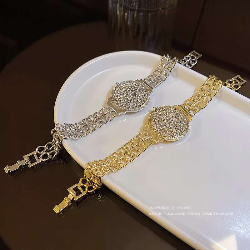 Ladies full moissanite watch shape pendant bracelet; trend party wedding jewelry watch moissanite bracelet