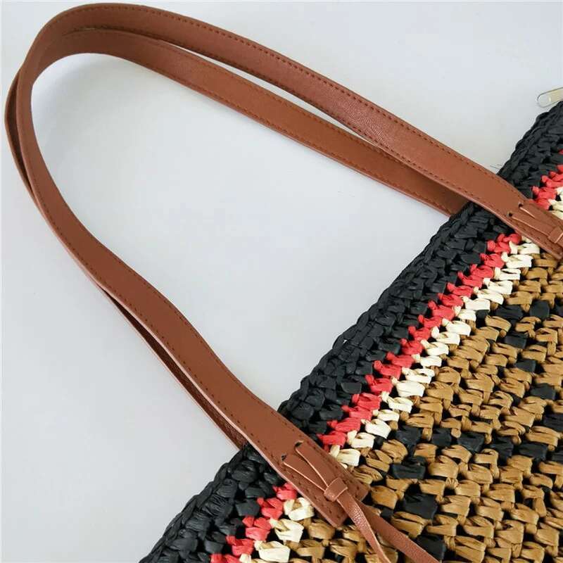 New Fashion Handmade Women's Shoulder Bags Designer Summer Straw Beach Bag Bohemian Female Handbag Large Capacity Shopper Tote